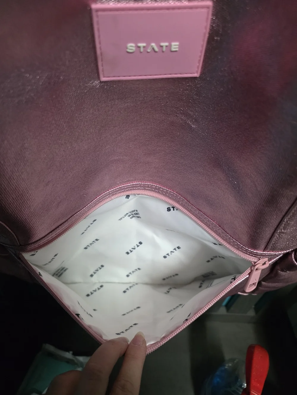 STATE Metallic Pink Backpack